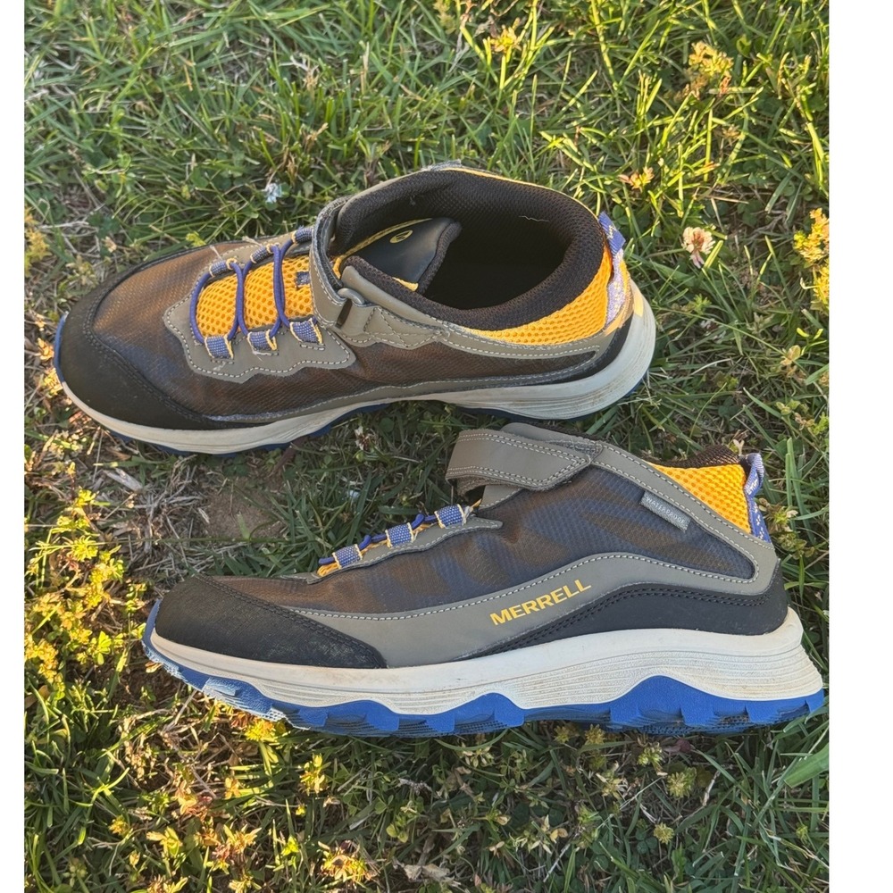 Merrell Big Kids Moab Speed Mid A/C Cobalt/Goldโ Shoes MK266275 6.5W